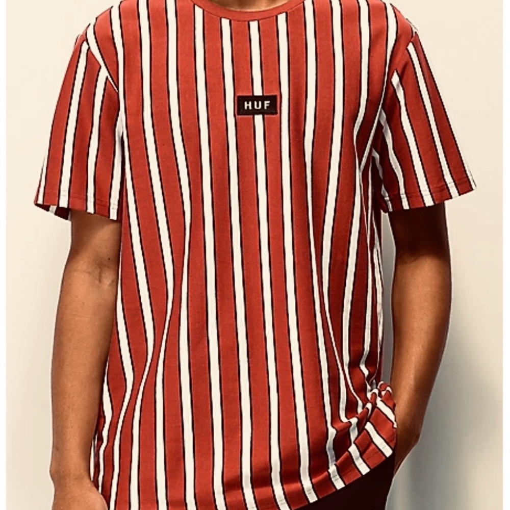 HUF Dexter Stripe Shirt - Rose Wood Red - Medium